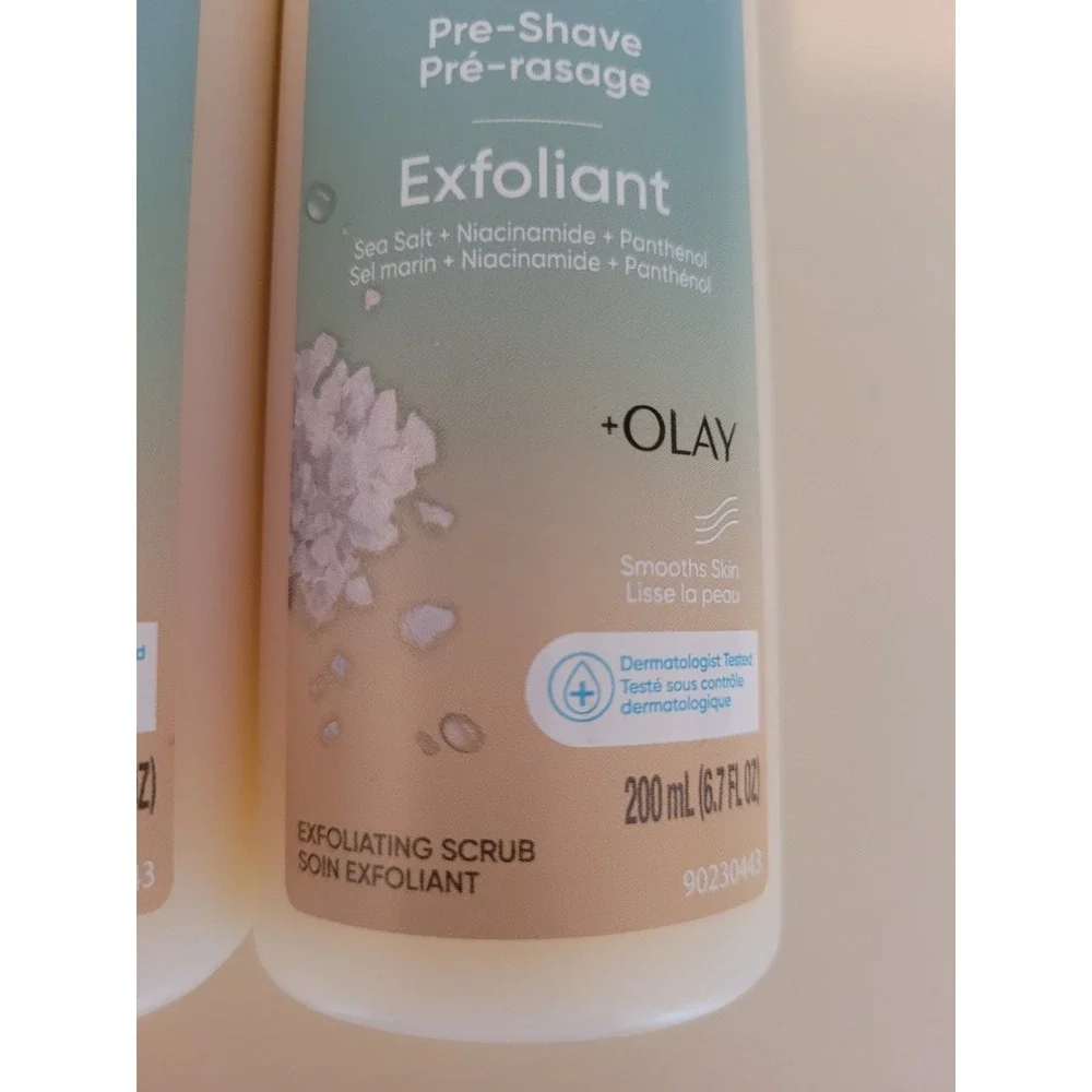 3 Gillette Venus + Olay Pre Shave Exfoliant Sea Salt Smooths Skin 6.7oz Each